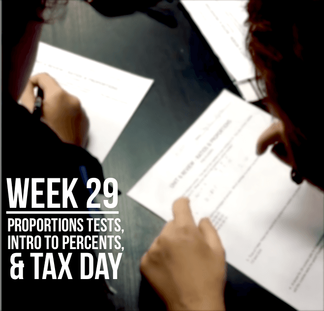 Week 29 - Proportions Tests, Percent Introductions, and Tax Day